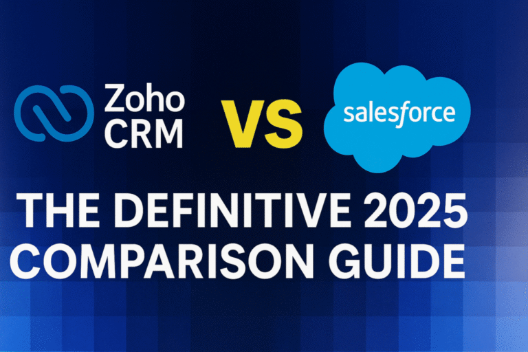 Zoho CRM vs Salesforce comparison guide for 2025, highlighting CRM strategies and performance.